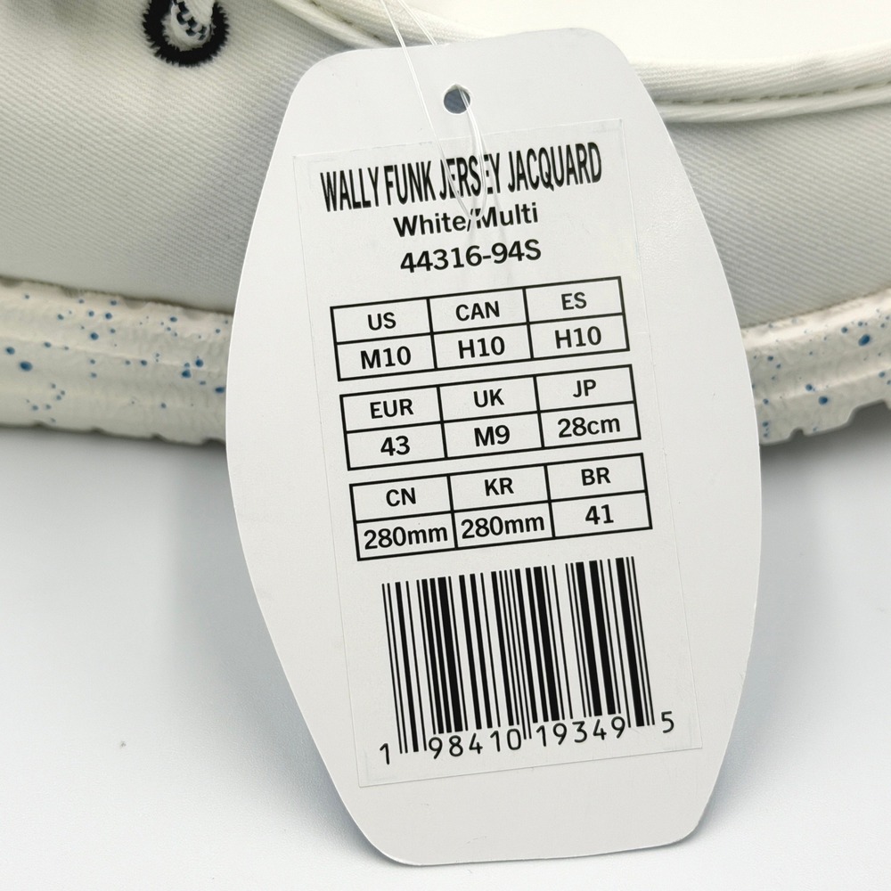 Hey Dude Wally Funk Jersey Jacquard Mens 10 White Multi 44316-94S Loafers *NEW* - Picture 9 of 12